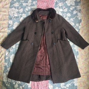 Vintage 1960s Coatcraft Faux Fur Trim Coat